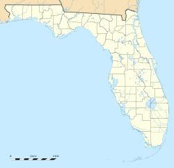 Map of Florida with Pensacola highlighted