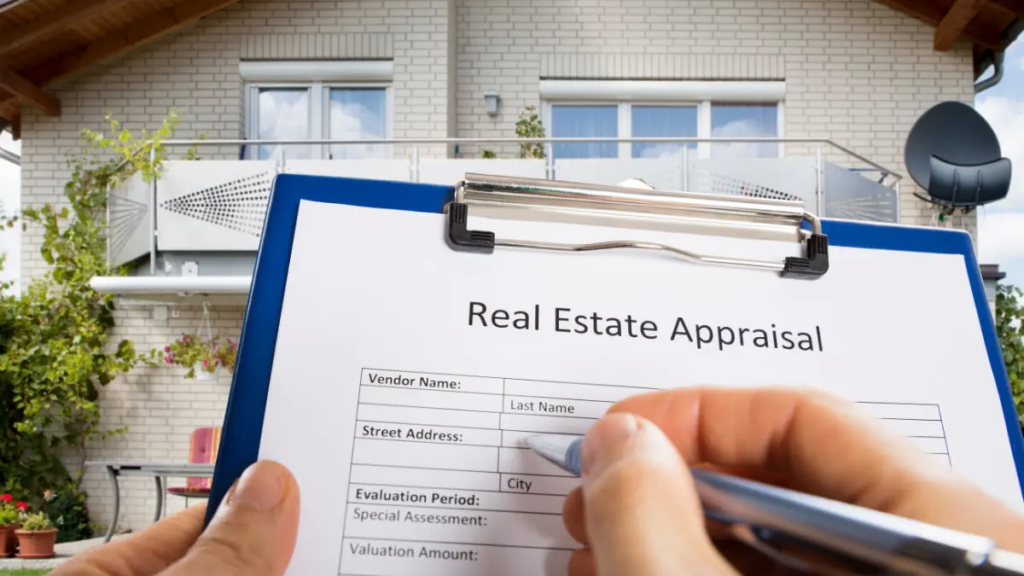 real estate appraisal sheet on clipboard