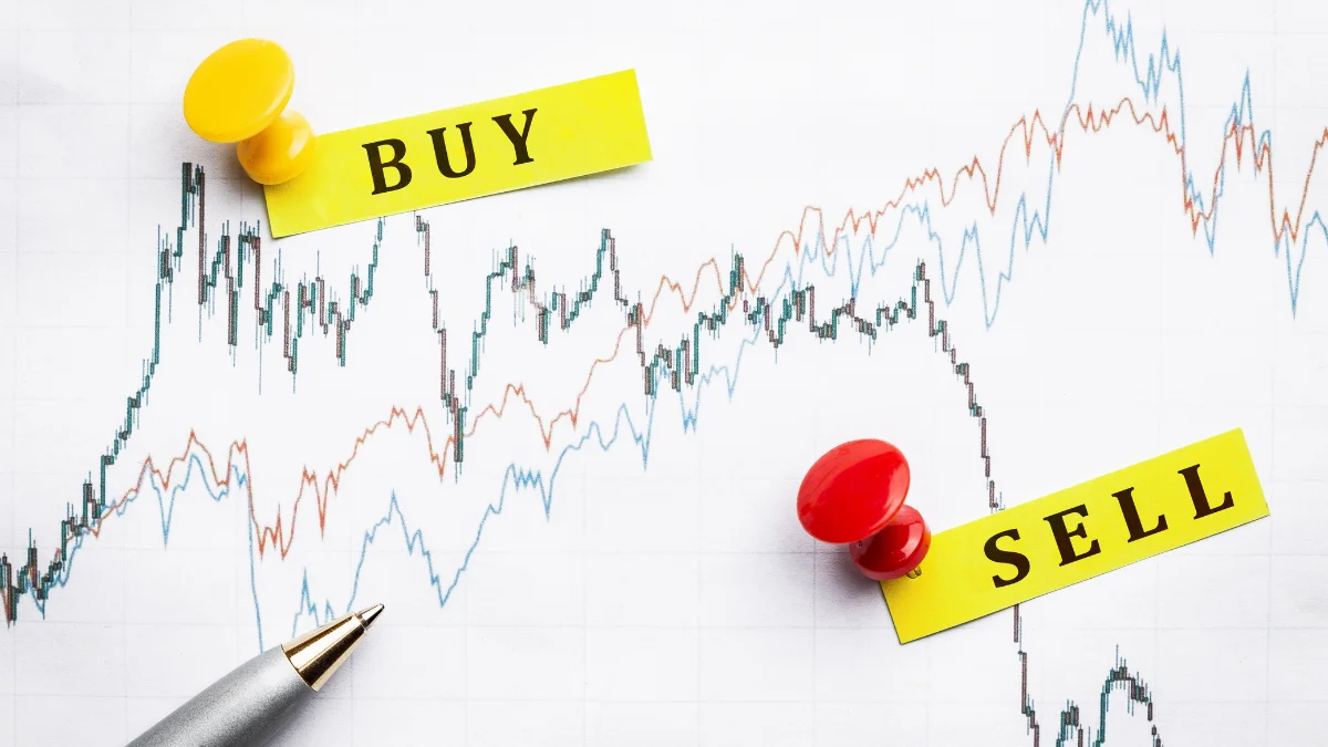 data with buy and sell options marked on chart