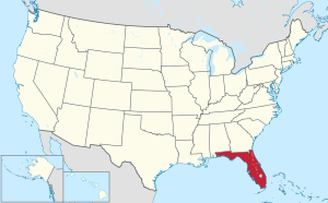 map of the us with florida highlighted