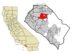 map of California with Orange city highlighted