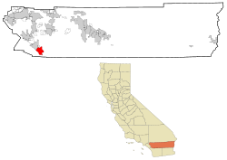 map of California with Temecula highlighted