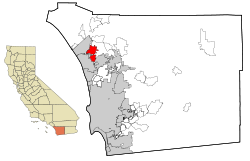 map of California highlighted with Vista highlighted