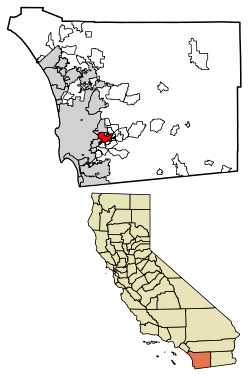 map of California with El Cajon Highlighted