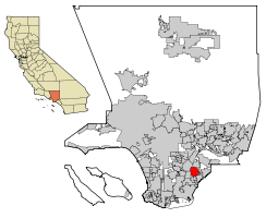 map of California with Norwalk highlighted