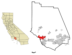 map of California with Ventura city highlighted