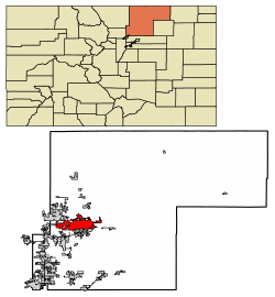 map of Colorado with Greeley highlighted