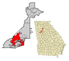 map of Georgia with South Fulton highlighted