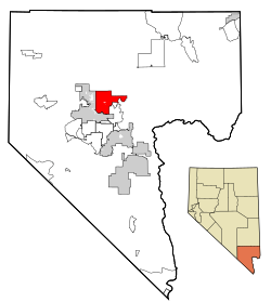 map of Nevada with North Las Vegas highlighted