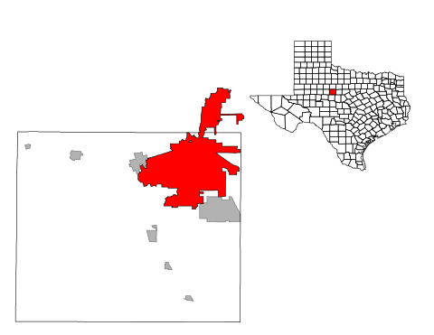 map of Texas with Abilene highlighted