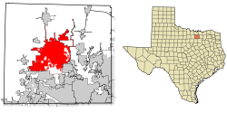 map of Texas with Denton highlighted