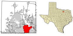 map of Texas with Lewisville highlighted