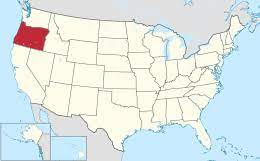 map of the United States of America with Oregon highlighted
